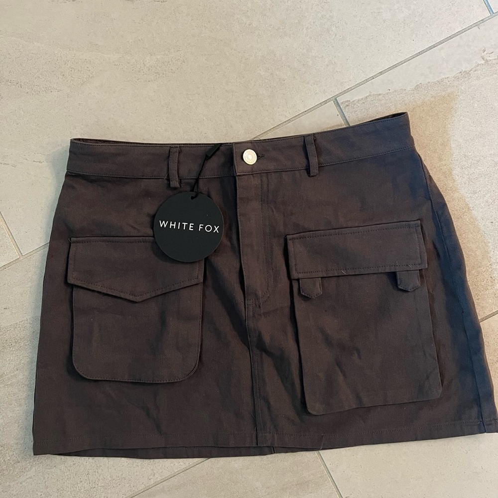 White Fox Boutique charcoal colored mini skirt